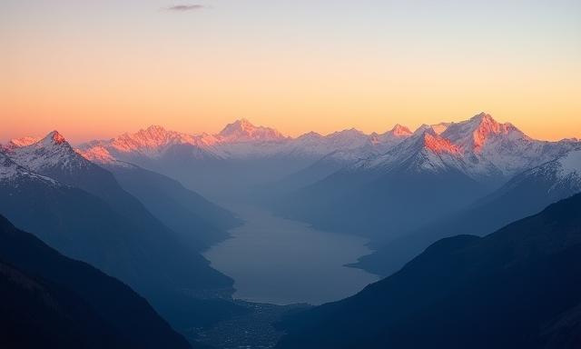 Panorama der Schweizer Alpen bei Sonnenaufgang